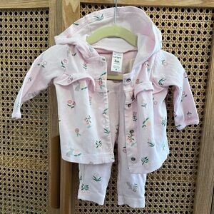 Carter's Light Pink Floral Hooded Baby Set